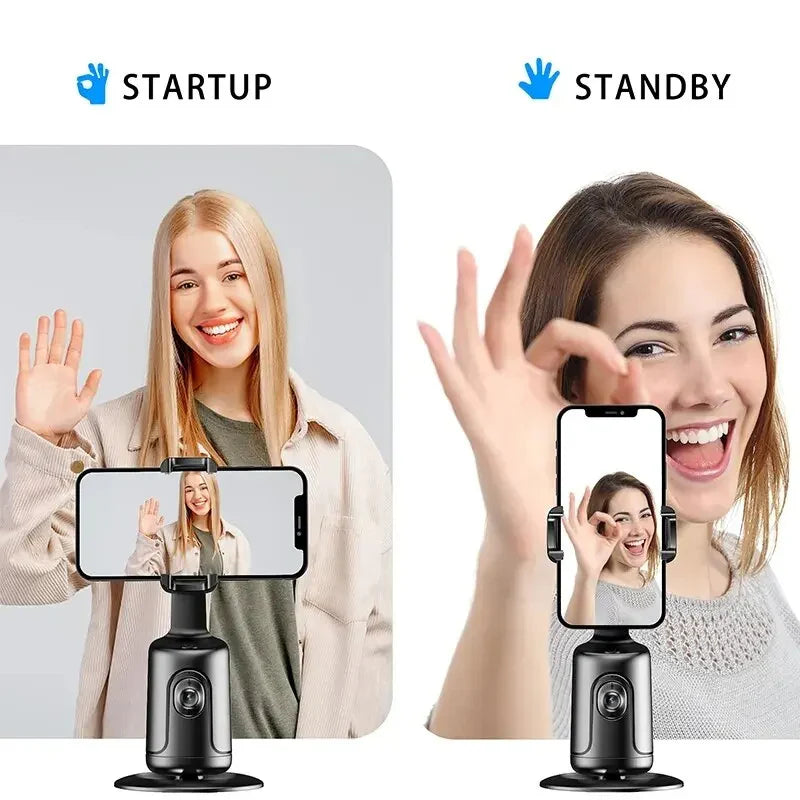36360° AI Smart Face Tracking Gimbal – Auto Phone Holder for Smartphone Vlogging, Live Streaming, and Video Stabilization with Tripod