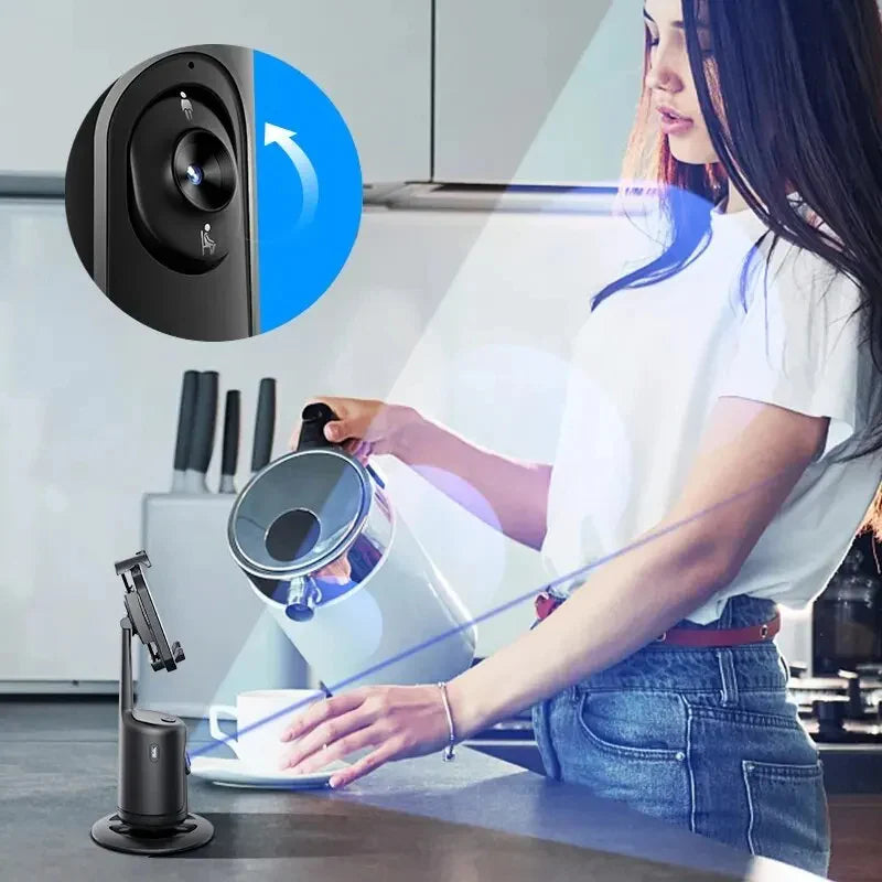36360° AI Smart Face Tracking Gimbal – Auto Phone Holder for Smartphone Vlogging, Live Streaming, and Video Stabilization with Tripod