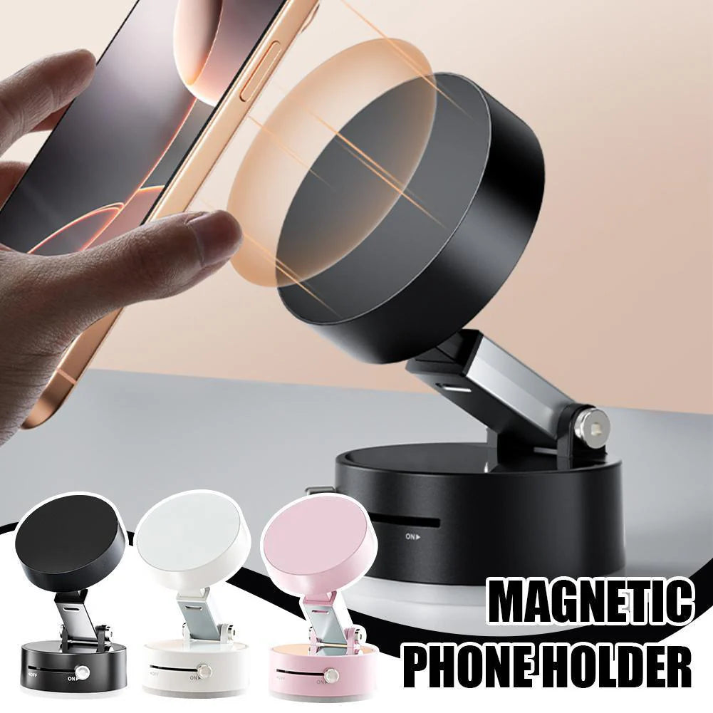 Foldable Magnetic Phone Holder – Strong Suction Cup Mount for Hands-Free Smartphone Navigation