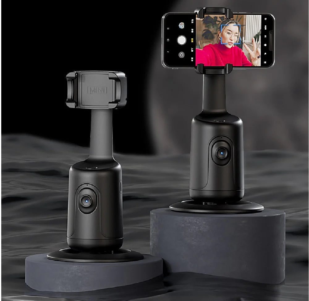 36360° AI Smart Face Tracking Gimbal – Auto Phone Holder for Smartphone Vlogging, Live Streaming, and Video Stabilization with Tripod