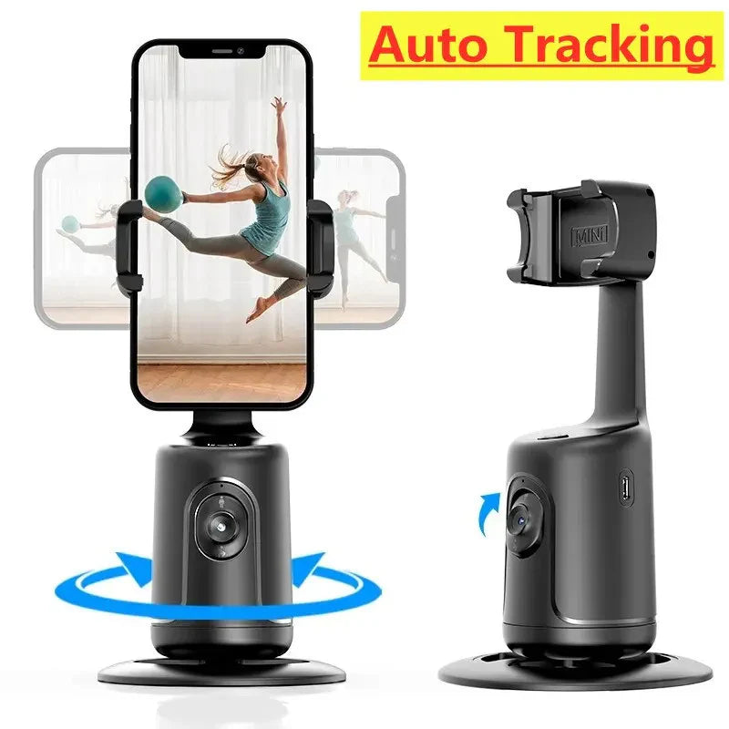 36360° AI Smart Face Tracking Gimbal – Auto Phone Holder for Smartphone Vlogging, Live Streaming, and Video Stabilization with Tripod